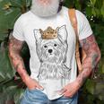 Yorkshire Terrier Dog Wearing Crown Yorkie Dog T-Shirt Gifts for Old Men