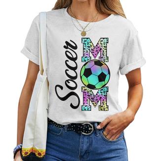 Tie-Dye Leopard Soccer Mom Support Soccer Players Women T-shirt