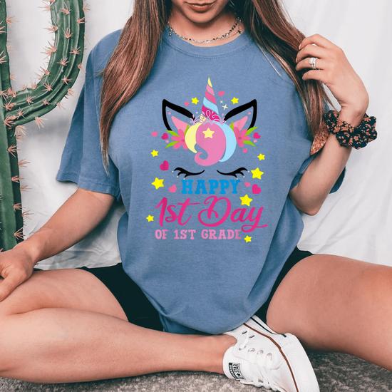 First Day Of School 1st First Grade Cutie Girls Unicorn T-Shirt First Day Of School 1st First Grade Cutie Girls Unicorn T-Shirt