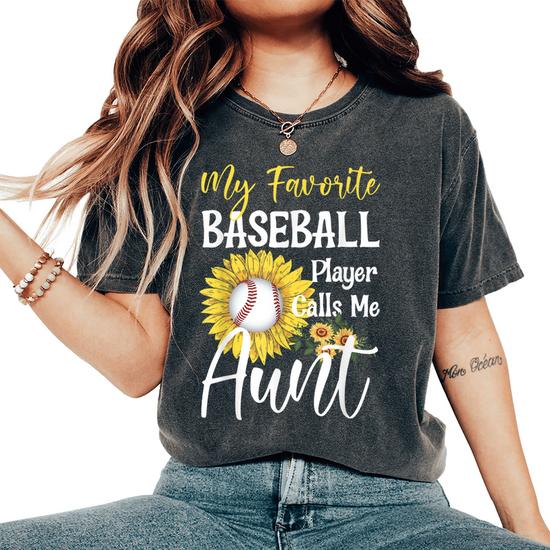 Womens My Favorite Baseball Player Calls Me Auntie Birthday Shirt Womens My Favorite Baseball Player Calls Me Auntie Birthday Shirt