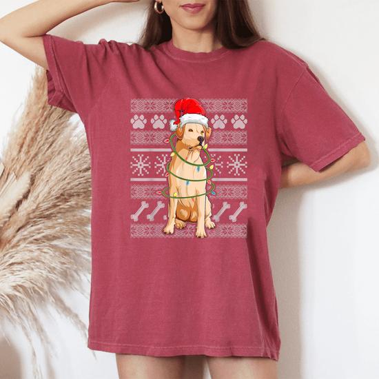 Christmas Labrador Dog Ugly Dog Sweater Women s Oversized Comfort T Shirt Seseable UK