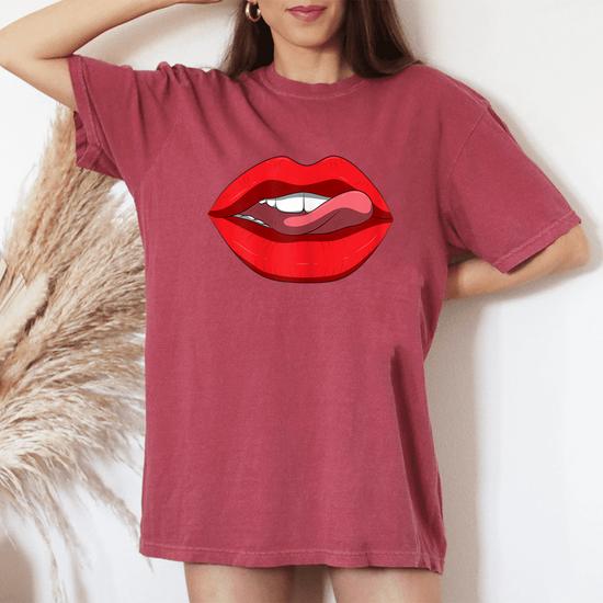 Sexy Tongue Licking Lips Red Lip Lipstick Women's Oversized Sexy Tongue Licking Lips Red Lip Lipstick Women's Oversized