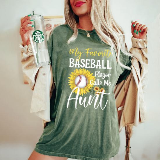 Womens My Favorite Baseball Player Calls Me Auntie Birthday Shirt Womens My Favorite Baseball Player Calls Me Auntie Birthday Shirt