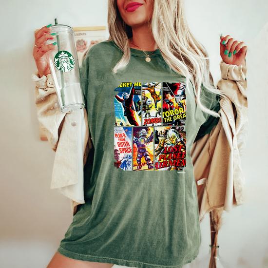 Vintage Style Sci Fi Movie Poster Collage T-Shirt Vintage Style Sci Fi Movie Poster Collage T-Shirt