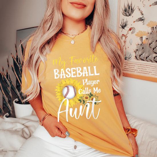Womens My Favorite Baseball Player Calls Me Auntie Birthday Shirt Womens My Favorite Baseball Player Calls Me Auntie Birthday Shirt