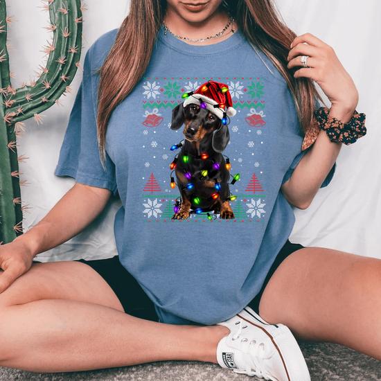 Dachshund christmas sweater womens best sale