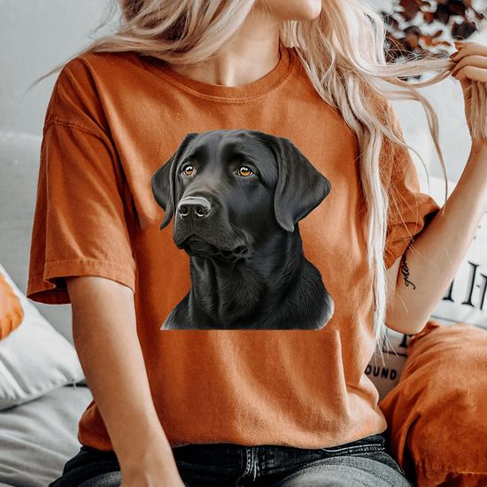 ◆RONRON◆ RIBBON LADY DOG OVER FIT T SHIRT BLACK Golden Retriever Embroidered Ladies T-Shirt | AKC Shop
