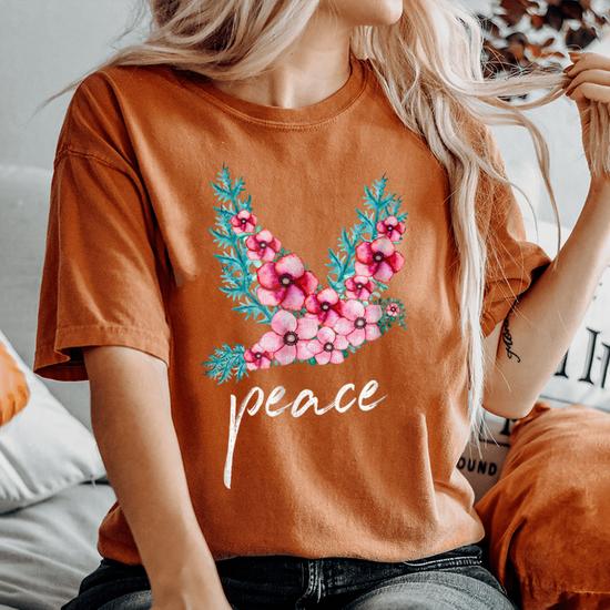 Women's Kindness Short Sleeve Graphic T-Shirt - Green Floral XXL