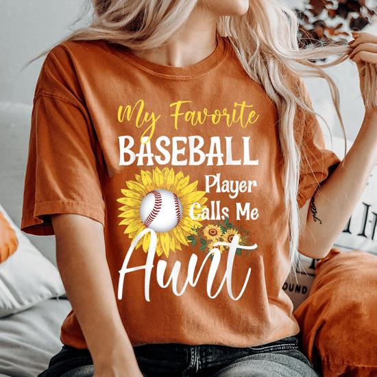 Womens My Favorite Baseball Player Calls Me Auntie Birthday Shirt Womens My Favorite Baseball Player Calls Me Auntie Birthday Shirt