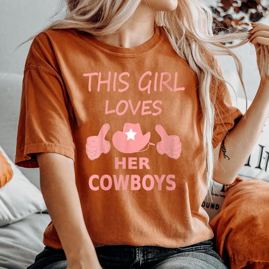 : This Girl Loves Her Cowboys Cute Football Cowgirl