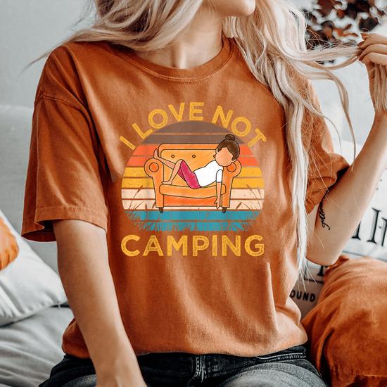 Indoorsy Girls I Love Not Camping Vintage Homebody Mom Girl