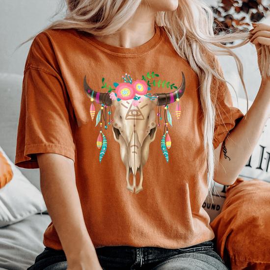 ★23SS新作★VITALSIGN★Cowgirl T-shirt Amazon.com: Cow Skull Shirts for Women Western Graphic T