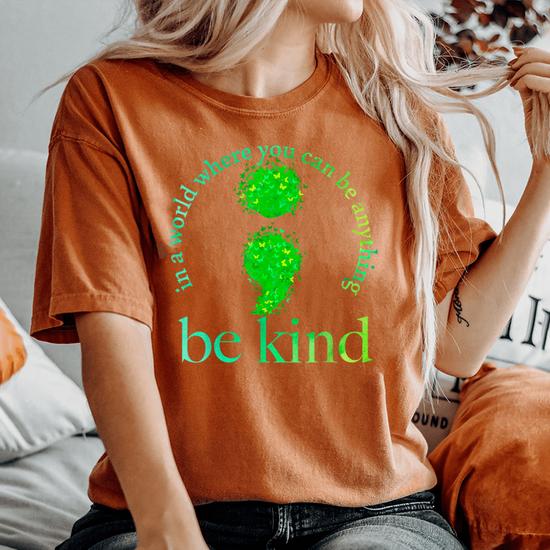 Women's Mental Health T Shirt Green Awareness Shirt 