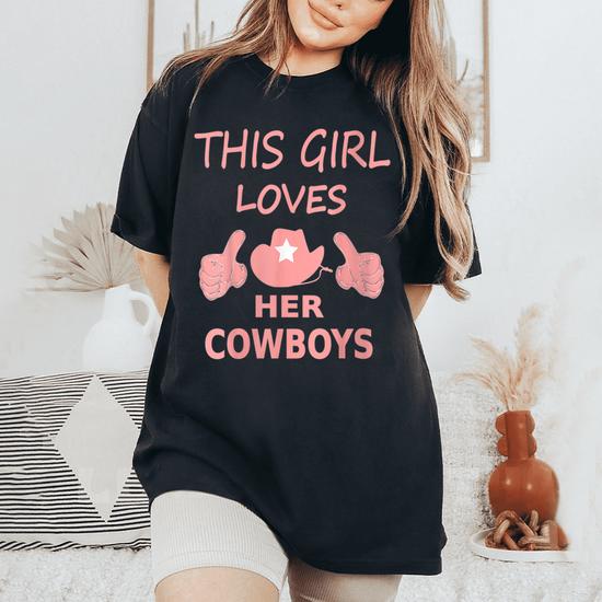 : This Girl Loves Her Cowboys Cute Football Cowgirl