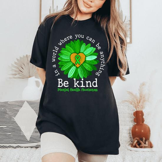 Women's Mental Health T Shirt Green Awareness Shirt 