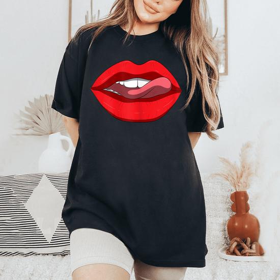 Sexy Tongue Licking Lips Red Lip Lipstick Women's Oversized Sexy Tongue Licking Lips Red Lip Lipstick Women's Oversized