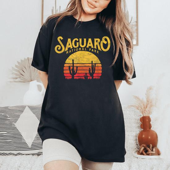 Vintage Saguaro National Park T-Shirt - Retro Cactus & Sun Vintage Saguaro National Park T-Shirt - Retro Cactus & Sun