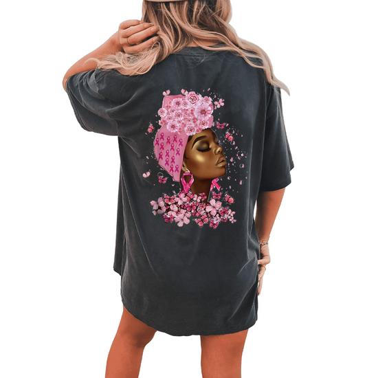 African American Breast Cancer Awareness T-Shirt Black Women African American Breast Cancer Awareness T-Shirt Black Women