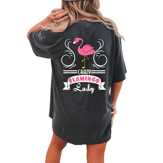Crazy Flamingo Lady Wading Bird Species Lover Humor T-Shirt