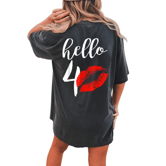 Womens Hello 40 Red Lip Kisses Birthday Gift T-Shirt Womens Hello 40 Red Lip Kisses Birthday Gift T-Shirt
