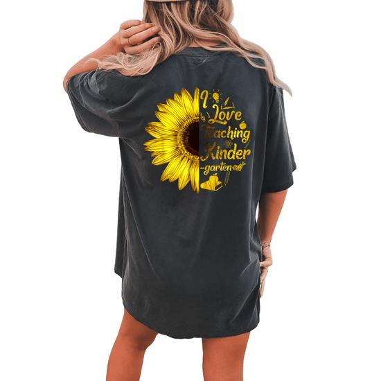 I Love Teaching Kindergarten T-Shirt Sunflower Teacher Shirt