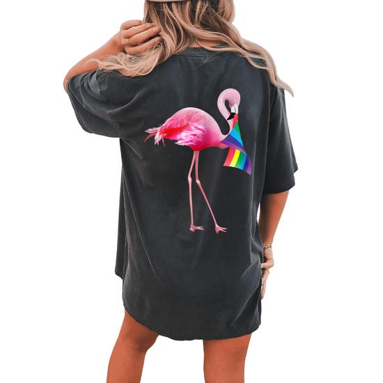 Pink Flamingo With Rainbow Flag T-Shirt Gift Tee Shirt Pink Flamingo With Rainbow Flag T-Shirt Gift Tee Shirt