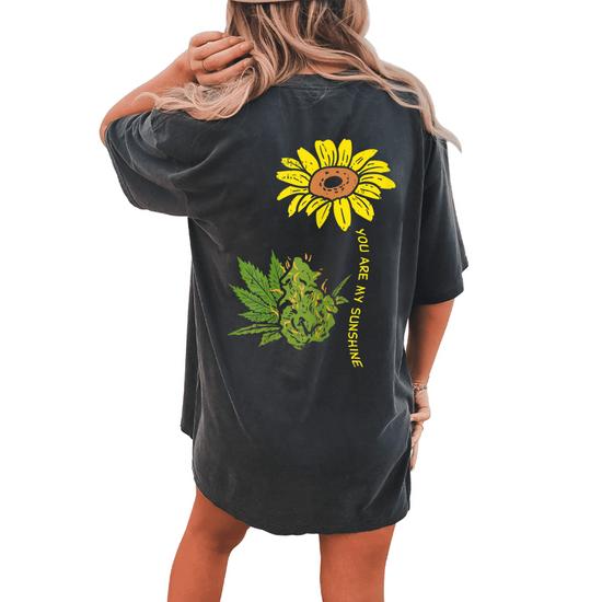 Weed Sunflower Shirt Women Marijuana 420 Weed Sunflower Shirt Women Marijuana 420