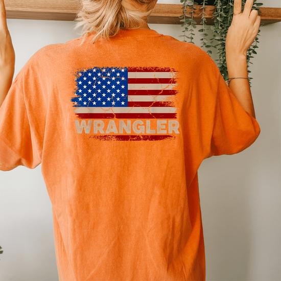 American Flag Us Usa Wrangler Men Women Women's Oversized Comfort
