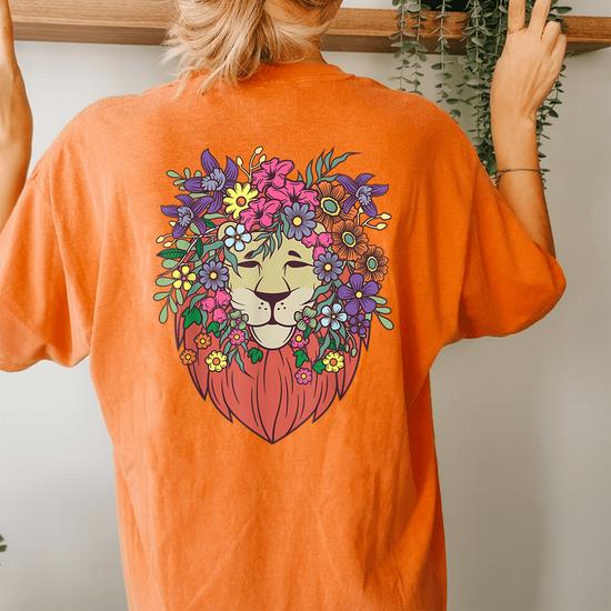 Indie Style Lion Flowers Cute Hipster Outfit Women's Oversized