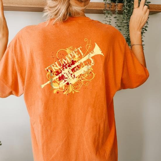 Trumpet Design Unisex Organic Cotton T-Shirt - Music Instrument Theme, Fair Trade