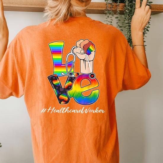 Love Is Love Rainbow Printed Oversized T-shirt