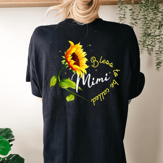 Womens Blessed To Be Called Mimi Sunflower Lovers Grandma Shirt