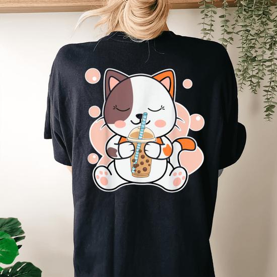 Boba Tea Bubble Cat Kawaii Neko Anime Cute Cat Boba - Cat Boba - Sticker