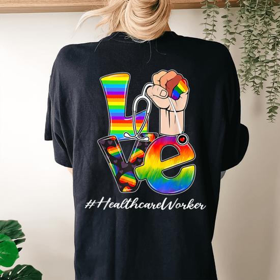 Love Is Love Rainbow Printed Oversized T-shirt