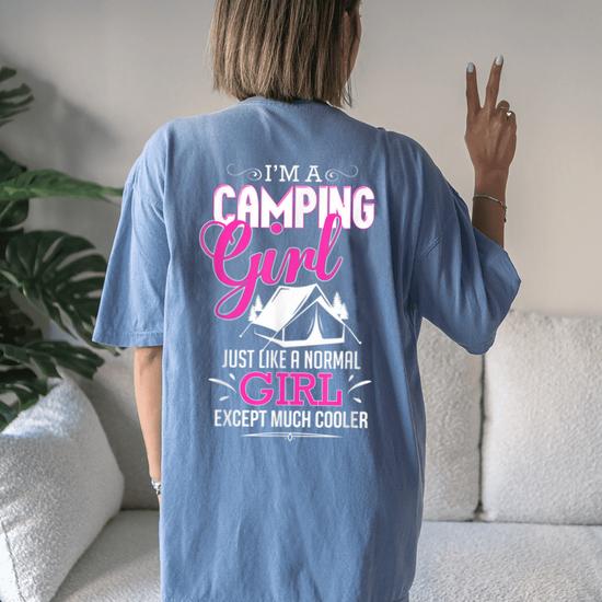 Im A Camping Girl Cool Pink Tent Camper Women's Oversized Comfort