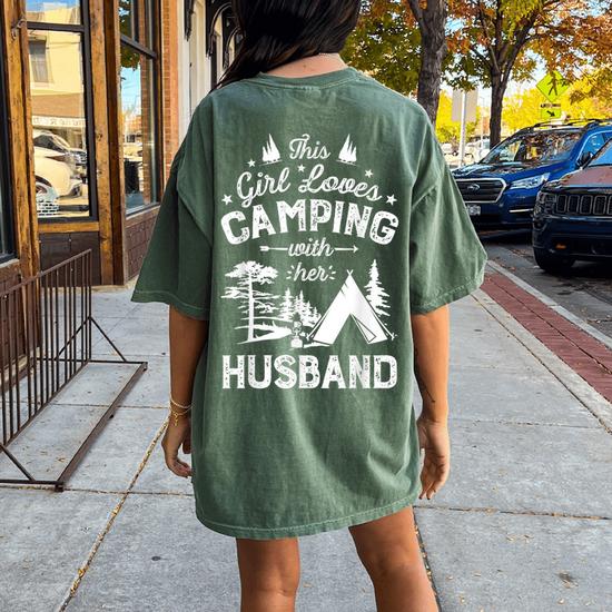 Love Husband and Camping T-Shirt Love Husband and Camping T-Shirt
