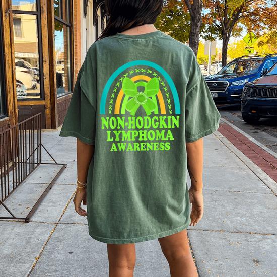 Lymphoma Cancer Awareness T Shirt-Lime Green Butterfly Gift Lymphoma Cancer Awareness T Shirt-Lime Green Butterfly Gift