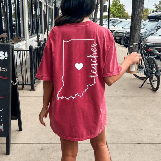 Teacher Red For Ed Indiana Public Education T-Shirt