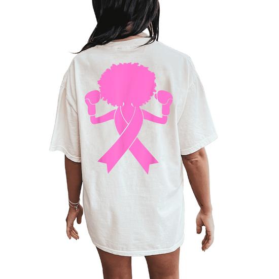 Womens Afro African Pink Ribbon Breast Cancer Gifts For Black Women T-Shirt Womens Afro African Pink Ribbon Breast Cancer Gifts For Black Women T-Shirt