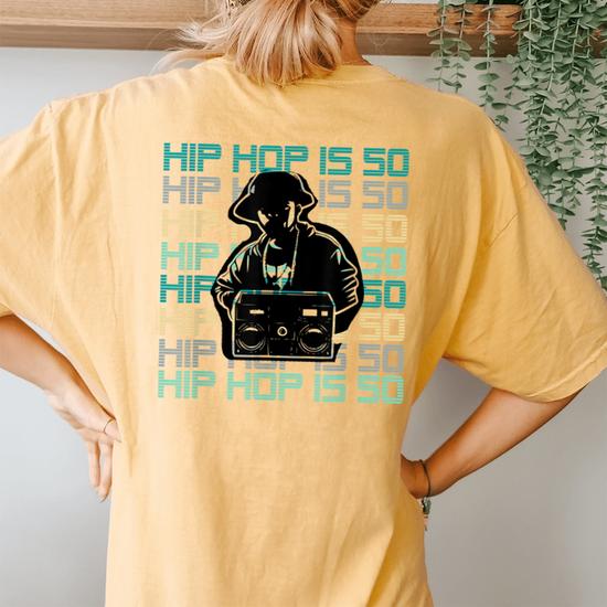 Hip Hop Is 50 Years Old Anniversary Boom Box Dj Women's Oversized