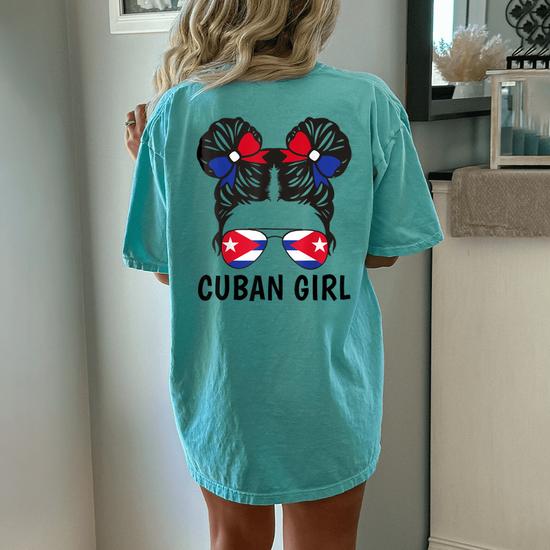 Candymix Cuba Bandiera Effetto Consumato T-Shirt da Donna Maglietta, Taglia X-Small, Colore Bianco