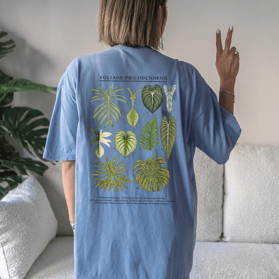 Foliage Philodendron Aroid Plants Lover Anthurium Women's Oversized Comfort  T-Shirt Back Print | Mazezy
