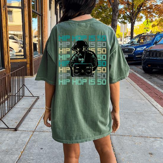 Hip Hop Is 50 Years Old Anniversary Boom Box Dj Women's Oversized