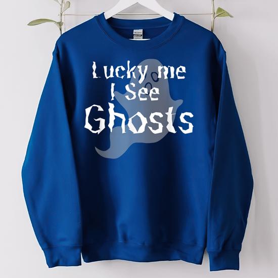 Lucky Me I See Ghosts Printed Sweatshirt