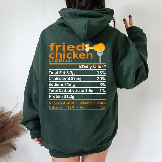 Fried Chicken Nutrition Food Facts Thanksgiving Funny Xmas T-Shirt Fried Chicken Nutrition Food Facts Thanksgiving Funny Xmas T-Shirt