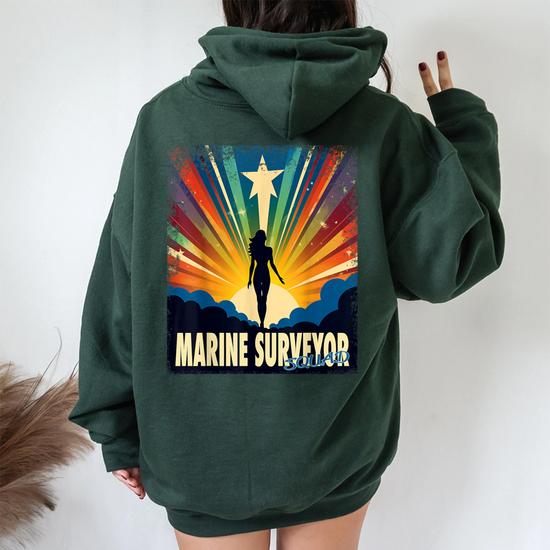Marine Surveyor Female Hero Job Women Women Oversized Hoodie Back Print Mazezy UK