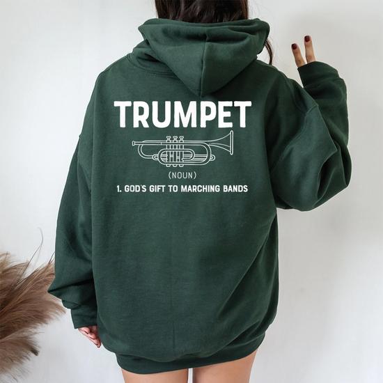 Trumpet Noun God s To Marching Band T Women Women Oversized Hoodie Back Print Seseable UK