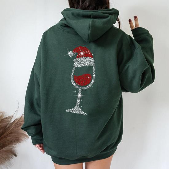 Wine Glasses Santa Hat Christmas Wine Lover Wine Glasses Santa Hat Christmas Wine Lover