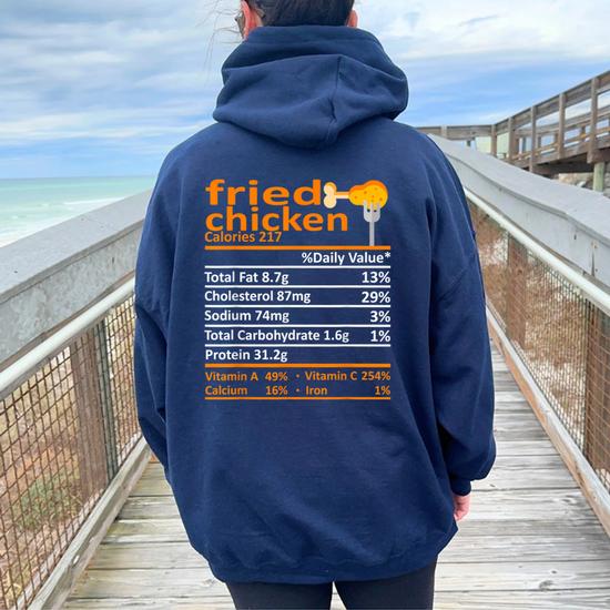 Fried Chicken Nutrition Food Facts Thanksgiving Funny Xmas T-Shirt Fried Chicken Nutrition Food Facts Thanksgiving Funny Xmas T-Shirt