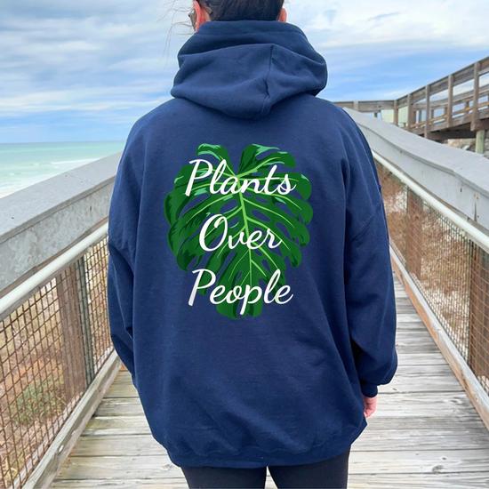 Monstera Adansonii Plants Over People Monstera Leaf Women Oversized Hoodie  Back Print | Mazezy